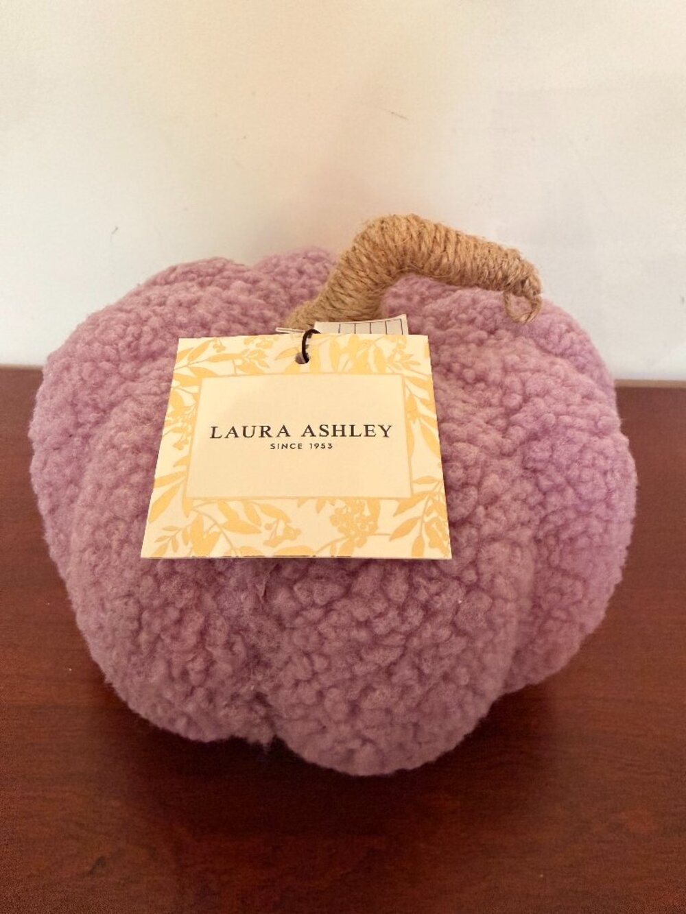 Laura Ashley Purple Pumpkin Fall Decor Sherpa Decorative Accent 9 in
